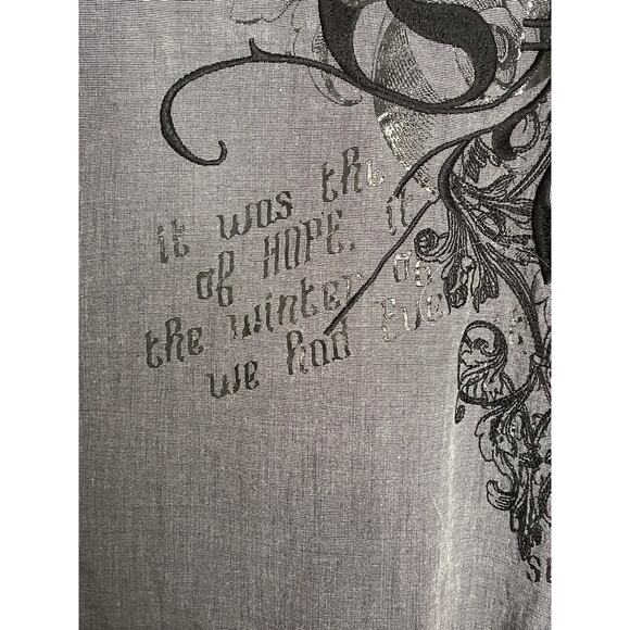 Mens At Collins Dress Shirt Cross Buckle Style Grey Embellishments Size 2XL - Picture 4 of 9